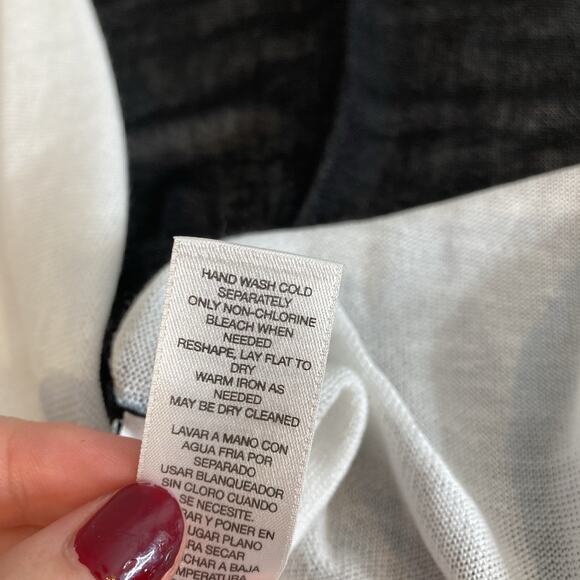 Chico's Women's Black White Sheer Open Tunic Cardigan Size 2 Large Lagenlook‎ - Picture 7 of 11